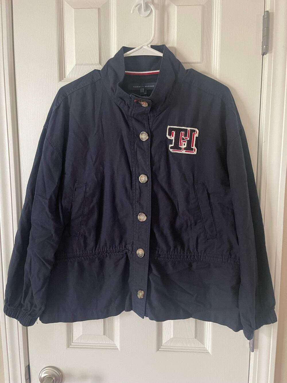 Tommy Hilfiger Battle Jacket with Chenille Logo, $40, Size M, B53